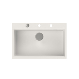 QUADRON BENEDICT Zlewozmywak wpuszczany 1-komorowy z akcesoriami | Workstation GraniteQ HardRock kolor: Alabaster| Wymiary: 76cm